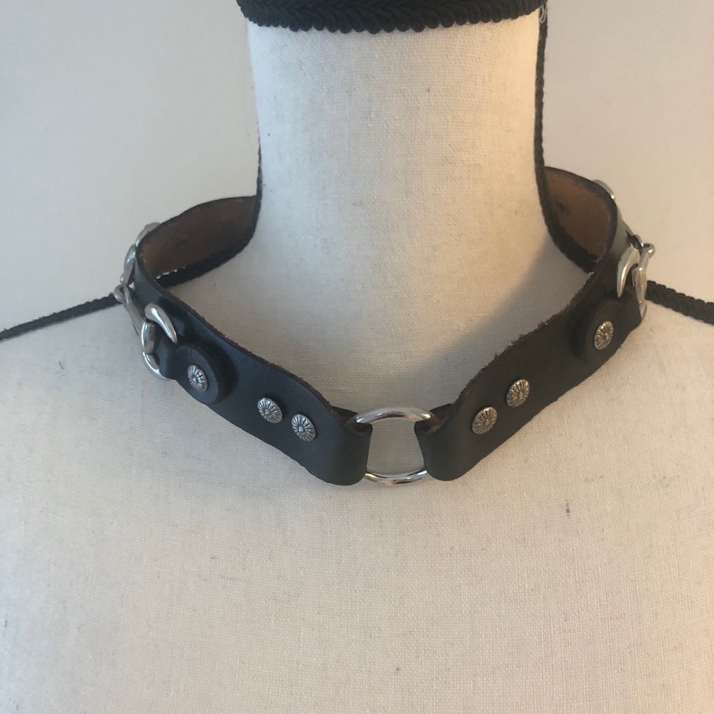 Genuine leather 23 inch dog collar
